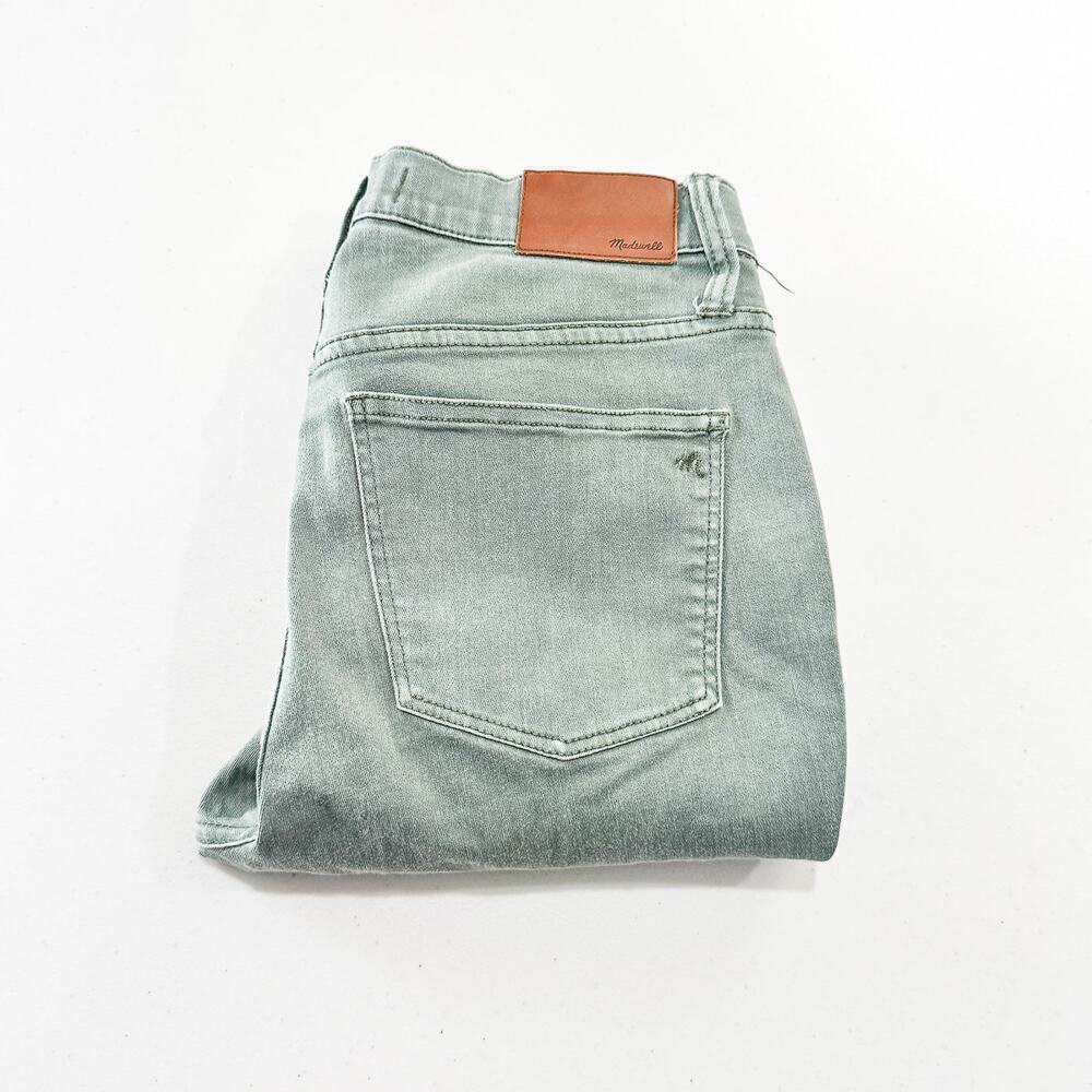 Madewell 9" High-Rise Skinny Green Khaki Stretch Denim Jeans Size 28